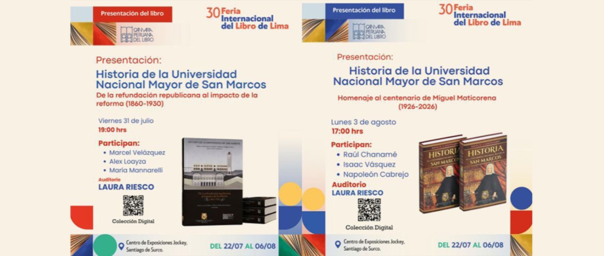 Fondo Editorial de la UNMSM presente en la 30º Feria Internacional del Libro de Lima